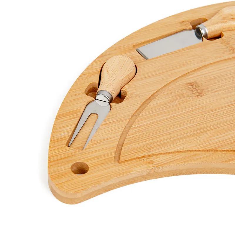 Charcuterie Platter and Serving Meat Board Wooden Serving Platter Bamboo Cheese Board with Knife Set