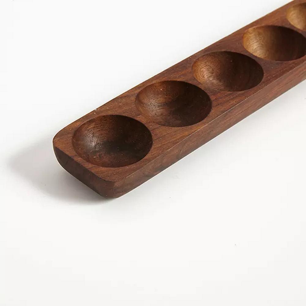 Wholesale 6 Slot Black Walnut Wooden Egg Holder Tray for Countertop Refrigerator