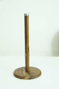 Countertop Standing Wood Toilet Paper Holder Stand Paper Towel Holder