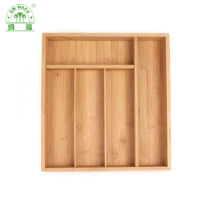 Bamboo Silverware Drawer Organizer Kitchen Utensil Holder and Cutlery Tray with Divider