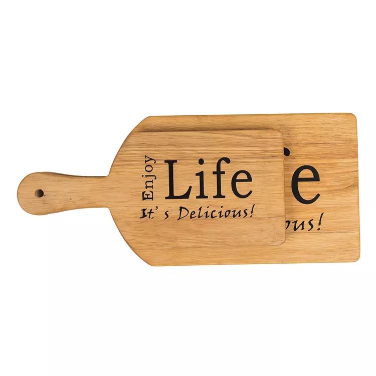 Personalize Easy Clean Oak Wood Cutting Board Serving Board with Handle