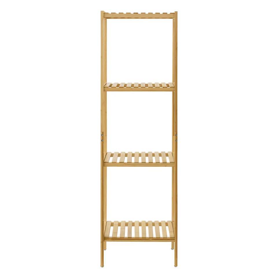fashion Free Standing Bamboo Indoor 3 Layers Display Shelf Furniture Storage Rack for Kitchen Living Room Bedroom