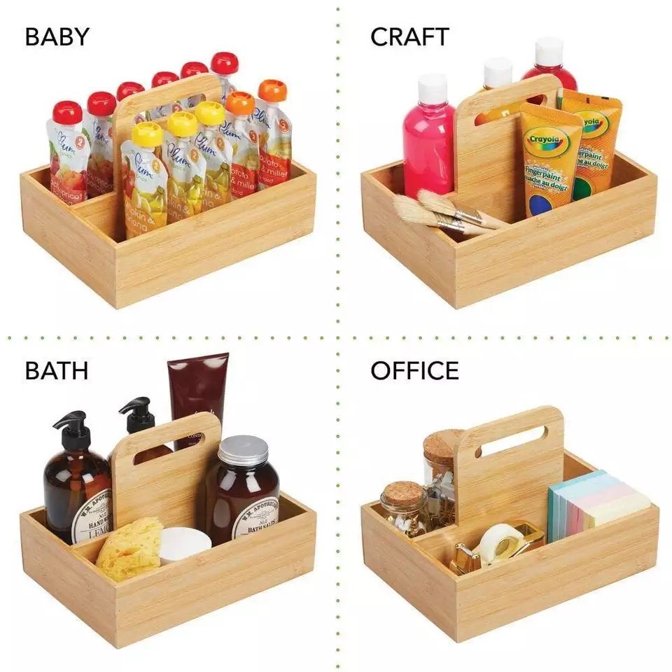 Bathroom Bathroom Bamboo Cosmetic Shelf Desktop Storage Box