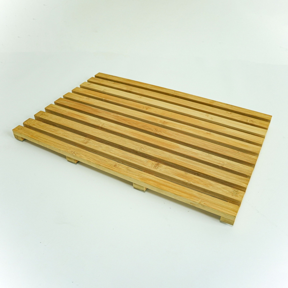 Sturdy and Nonslip Bamboo Bathroom Mat Wooden Floor Rug for Luxury Shower