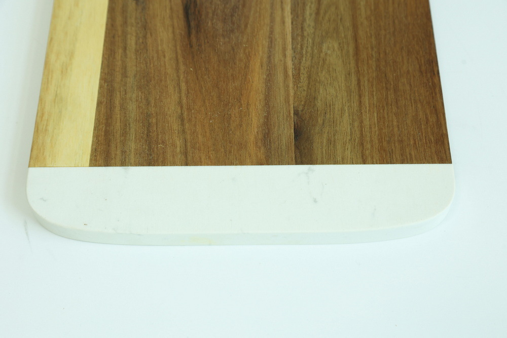 Rectangle Marble Chopping Board Marble and Wood Cheese Board Charcuterie Board