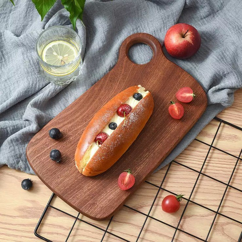 Wholesale Custom Logo Ebony Wood Fruit Board Bread Board Wooden Cutting Board