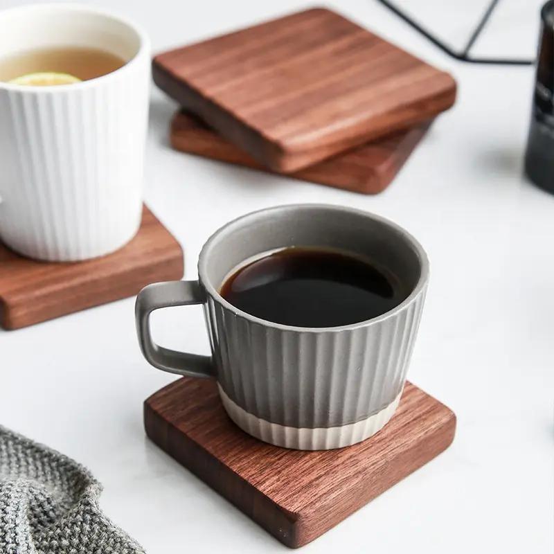 Customized Walnut Wood Coaster Natural Wood Coasters Square Coaster for Kitchen