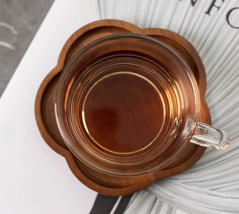 Walnut Storage Coaster Restaurant Coffee Cup Mug Coaster Wooden Coaster