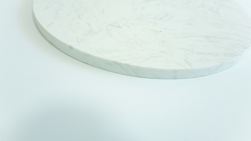 Round Shape White Marble Cuting Board Chopping Board with Hanging Hole