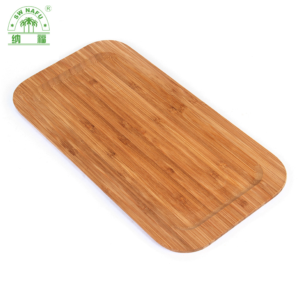 Natural Rectangular Bamboo Dessert Plate Snack Plate Wooden Serving Plate for Home