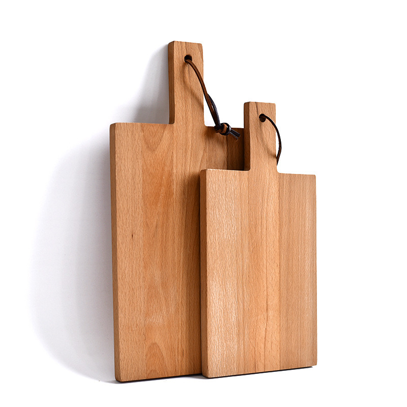 Japanese Style Beech Cutting Board Tray with Handle Solid Wood Vegetable Cutting Bread Board
