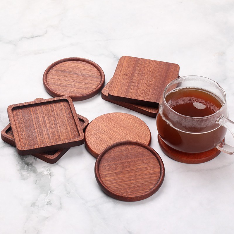 Heat Insulation Ebony Wood Coaster Bowl Mat Pot Mat Mat Wooden Table Mat Non-Slip Wooden Cup Holder