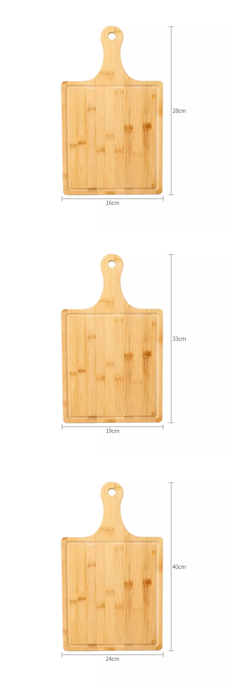 Sturdy and Durable Multifunctional Bamboo Pizza Board Tray Nan Fruit Cutting Board with Handle