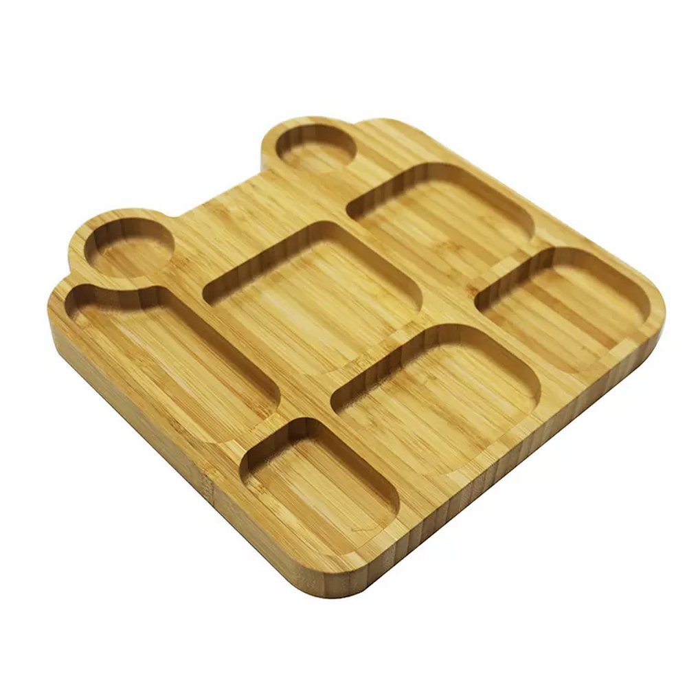 Car Shape Natural Bamboo Serving Plate Serving Tray for Food