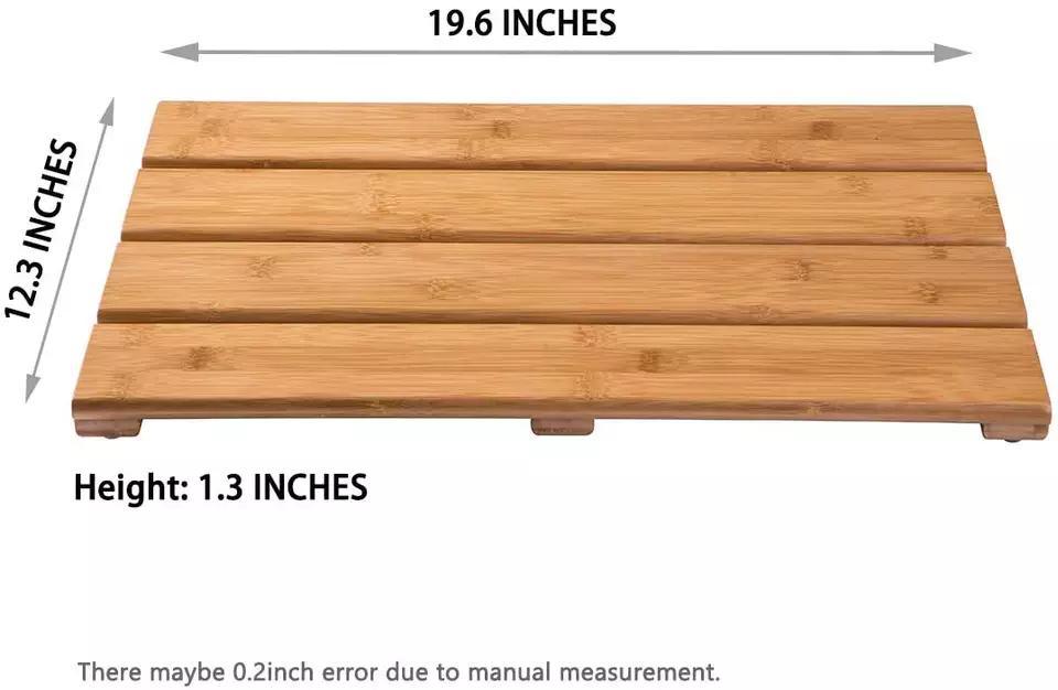 Anti Slip Waterproof Wooden Bathroom Mat Bamboo Bath Mats