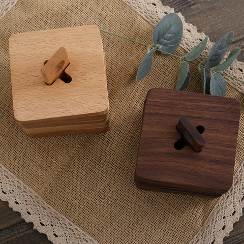 Wholesale Beech Black Walnut Wood Coaster Teacup Mat Set of 6