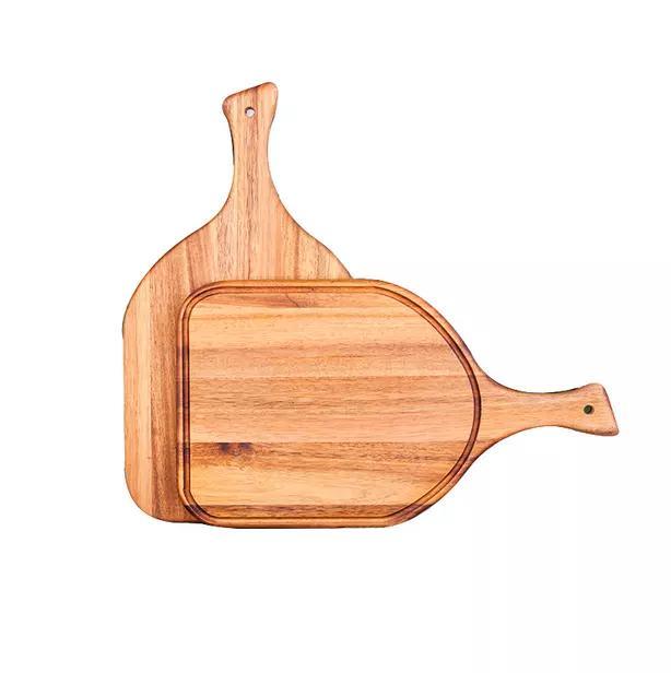 Solid Acacia Wood Fruit Cutting Board Steak Pizza Peel Plate Bread Cutting Board