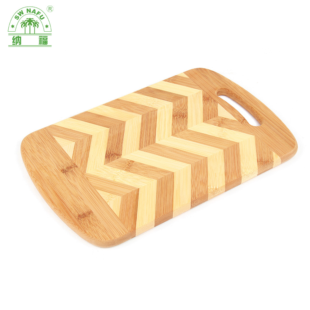 Decorative Herringbone Bamboo Cutting Board Chopping Board for Gifts