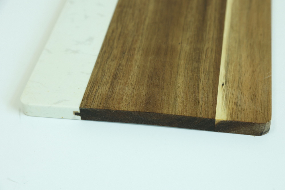 Homsense Rectangle Marble and Acacia Wood Cheese Board Cutting Board for Kitchen