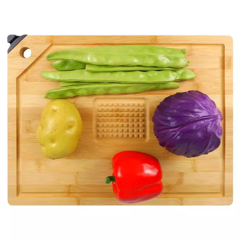 Double Side Use Large Organic Bamboo Cutting Board with Juice Groove Kitchen Chopping Board for Meat