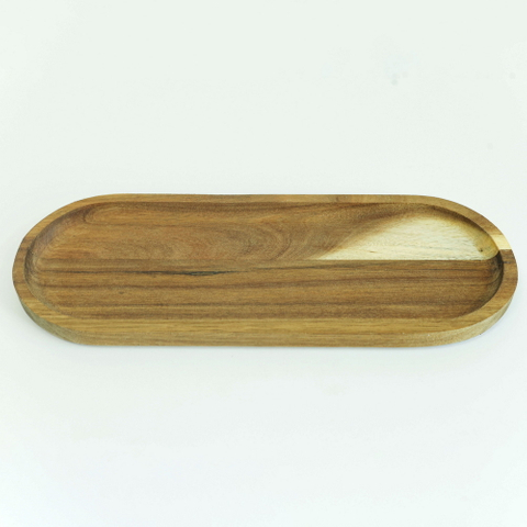 Rectangular Oval Shape Natural Acacia Wood Plates