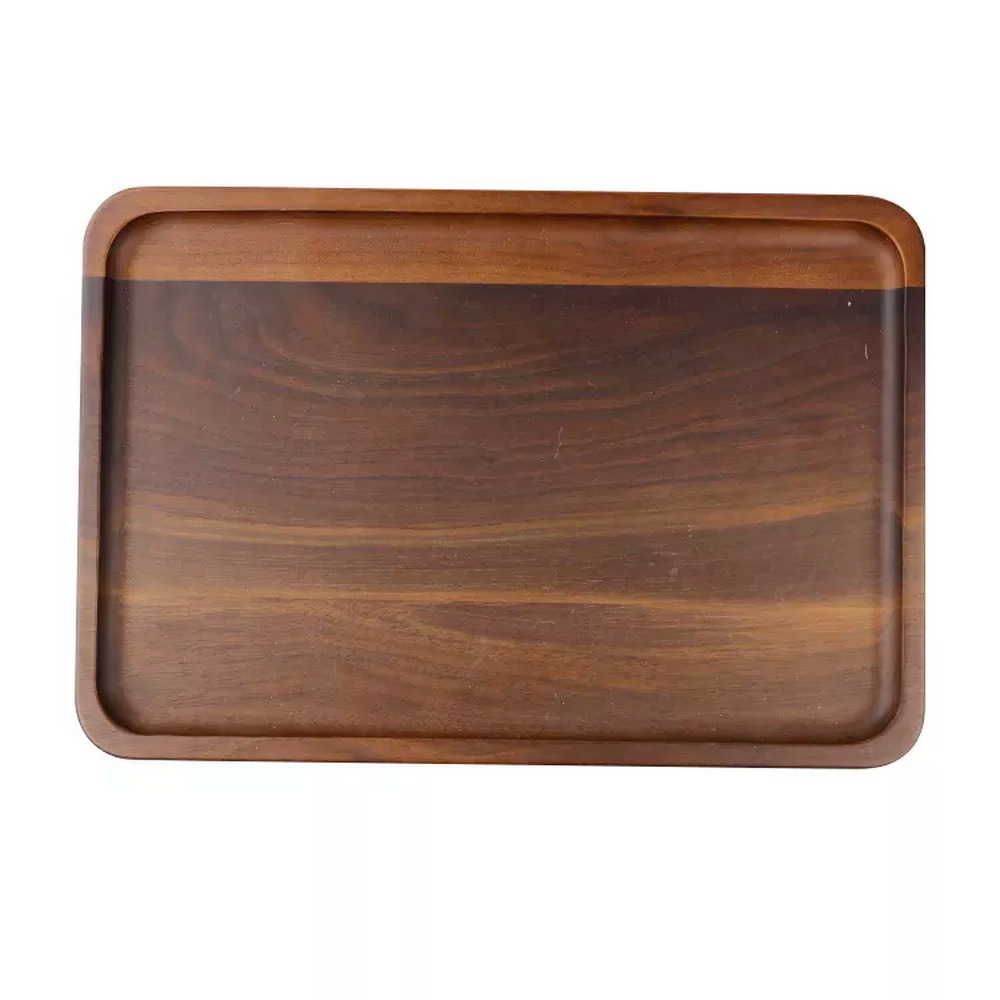 Restaurant Hotel Portable Elegant Appetizer Black Walnut Wood Serving Tray