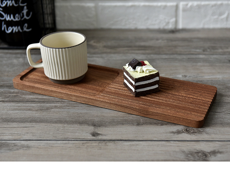 Ins Nordic Style Wave Pattern Tray Wooden Tray Cake Bread Tea Serving Tray