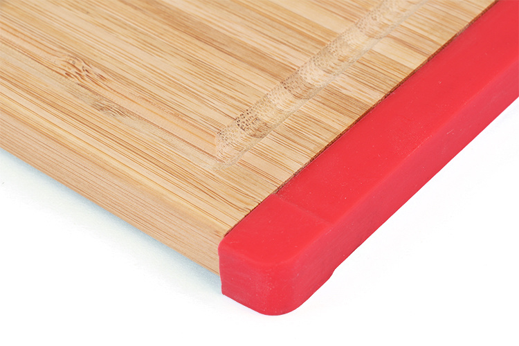 Custom Laser Logo Wooden Bamboo Cutting Board Chopping Board with Silicone