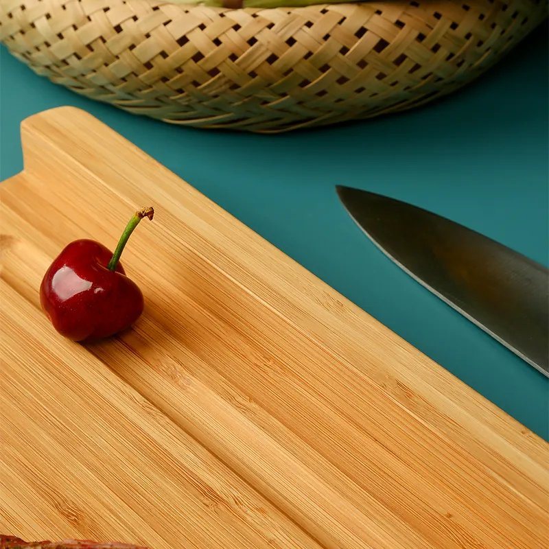 Large Size Z Shape Bamboo Wooden Cutting Board Chopping Blocks Butcher Block with Drip Groove for Kitchen