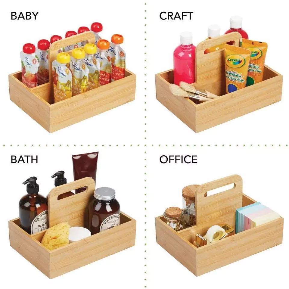 Bathroom Bathroom Bamboo Cosmetic Shelf Desktop Storage Box