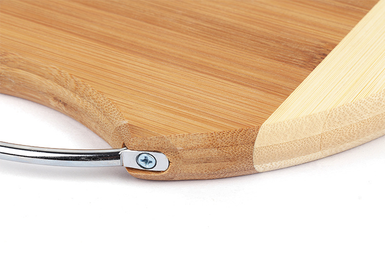 Nafu Custom High Quality Two-Tone Bamboo Vegetable Cutting Board with Metal Handle