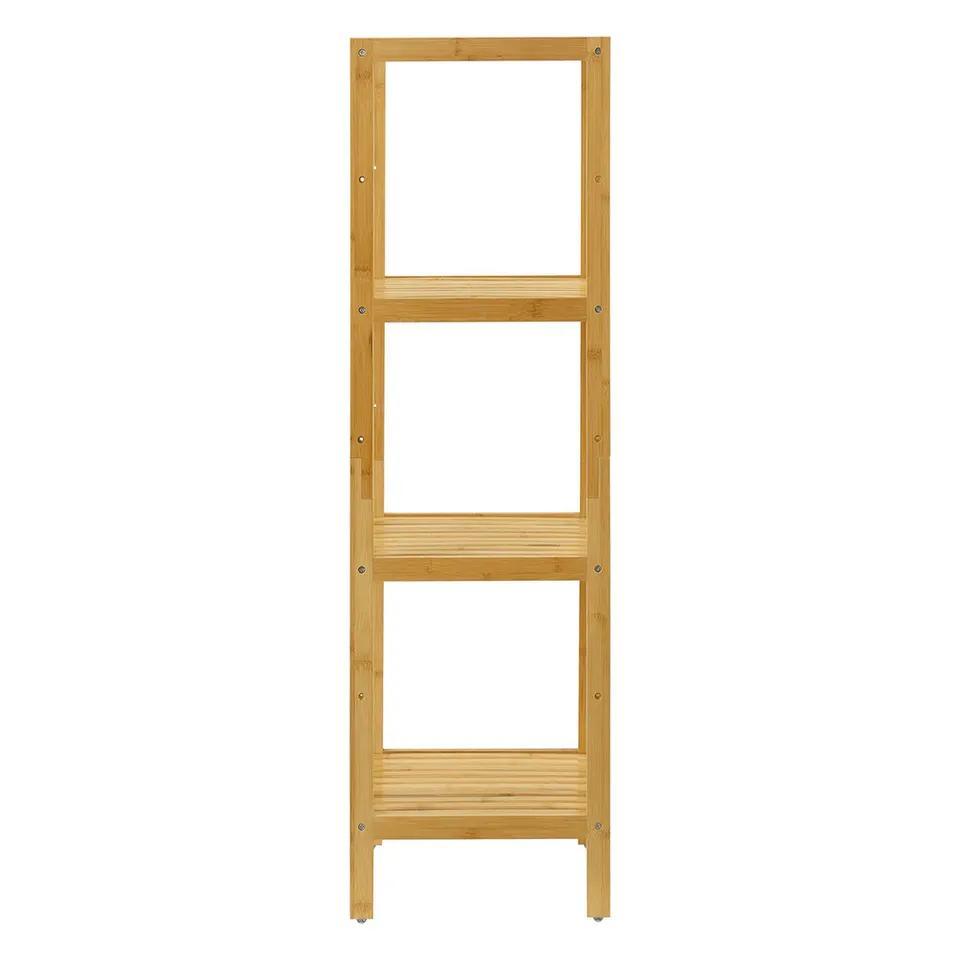 fashion Free Standing Bamboo Indoor 3 Layers Display Shelf Furniture Storage Rack for Kitchen Living Room Bedroom