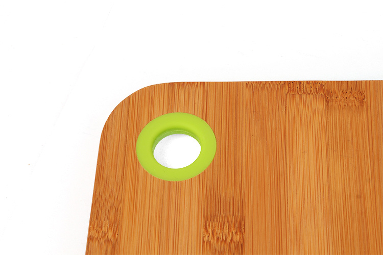 Popular Smart Wood Bamboo Cutting Board Chopping Block Set of 2 with Silicone Hanging Hole
