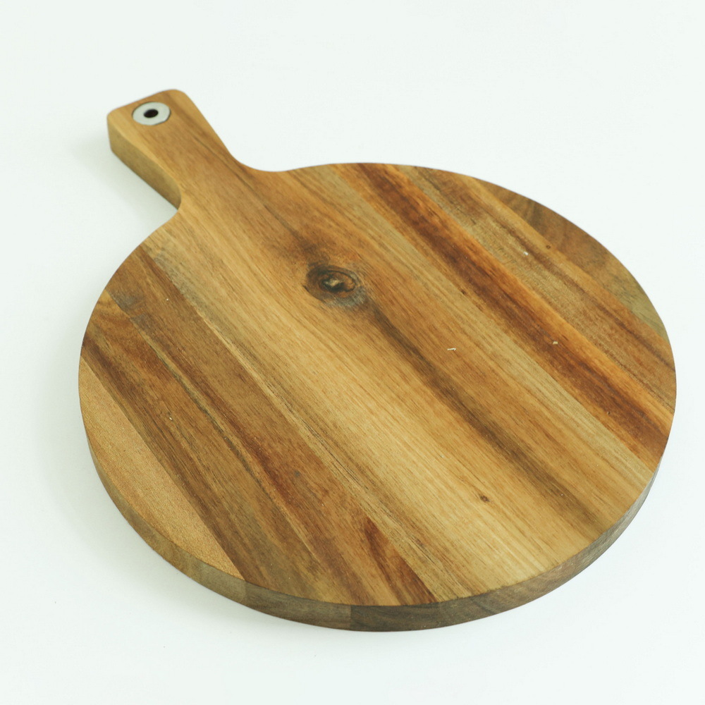 Engraved Large Round Wood Cutting Board with Custom Pattern