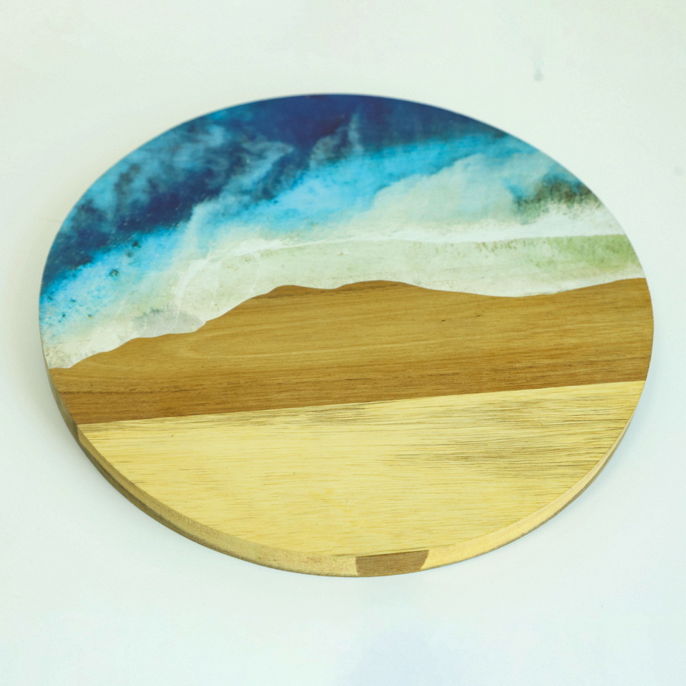 Round Acacia Wood Cutting Board with UV Printing