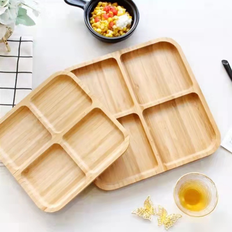 Manufacture Competitive Bamboo and Wood Portion Plate for Restaurant Serving