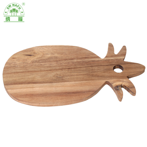 Natural Pineapple Shape Acacia Wood Serving Board Cutting Board Cheese Board