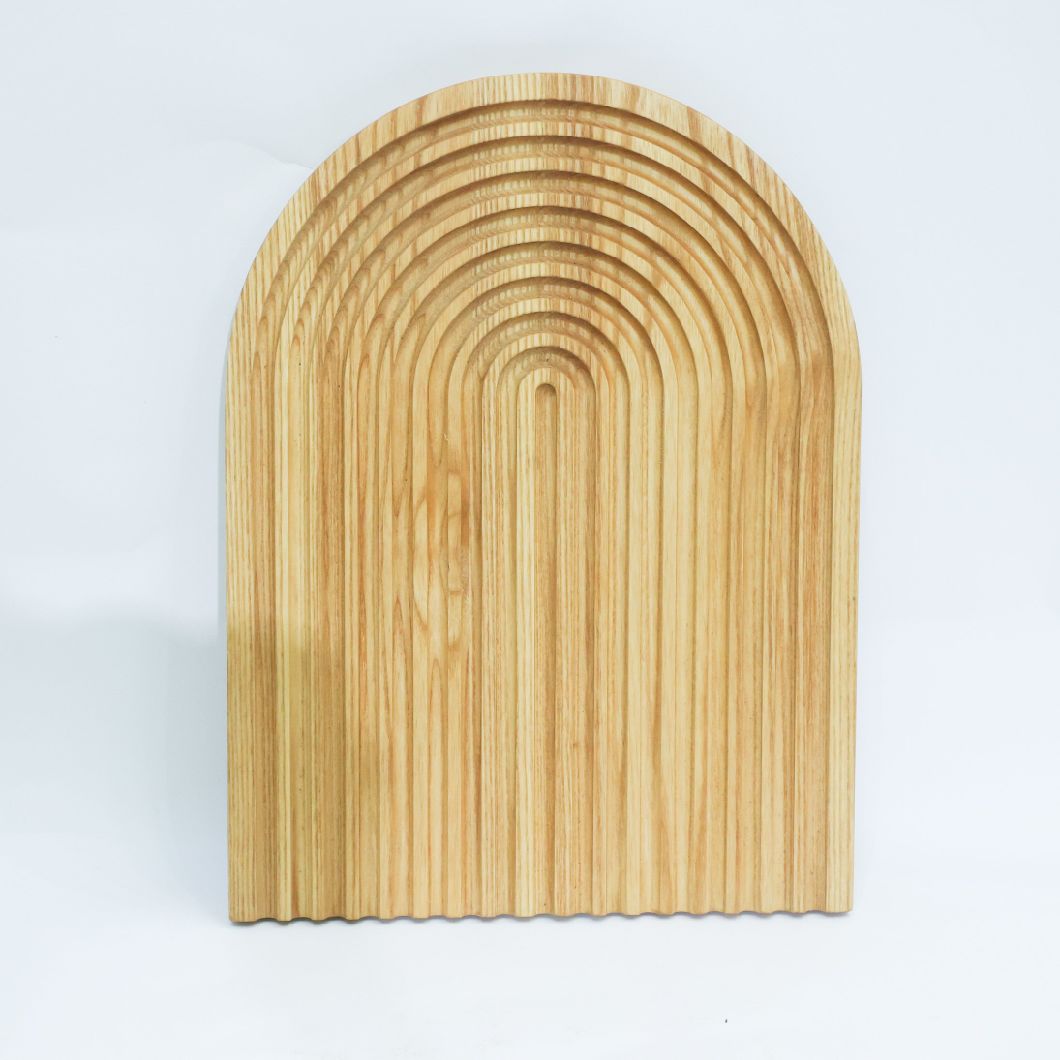 Decorative Rubber Wood Charcuterie Board, Unique Serving Tray, Wooden Serving Board for Home, Kitchen Decor