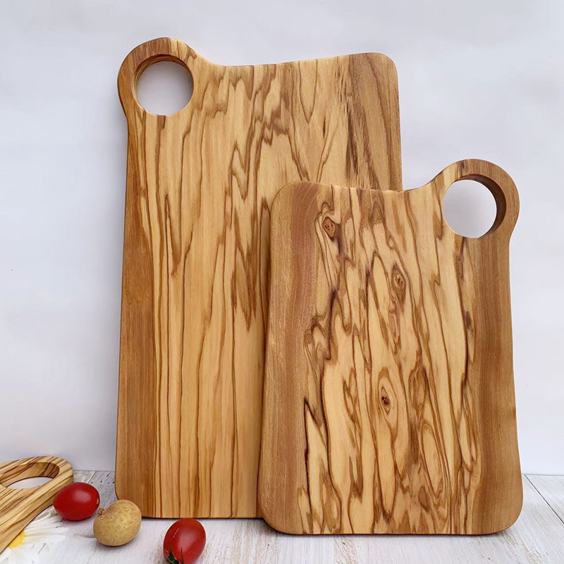 Rectangle Olive Wood Cutting Board Chopping Board Set of 2 for Kitchen