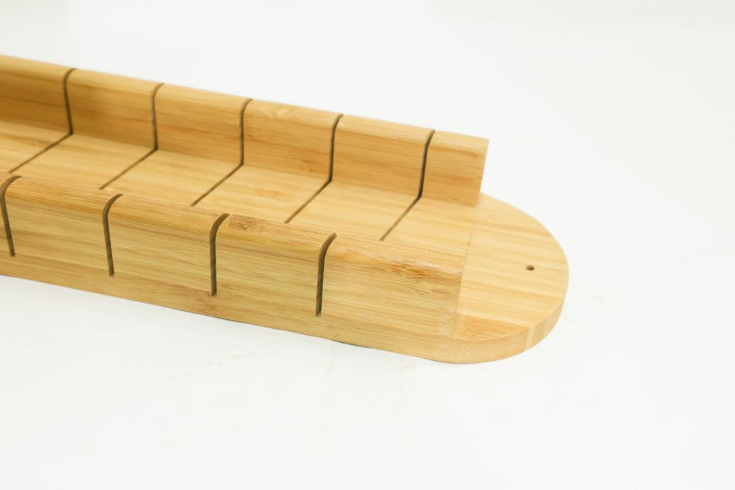 Acacia Wood French Bread Baguette Tray W/Marks for Slicing Bread 20.5 X 4.3"