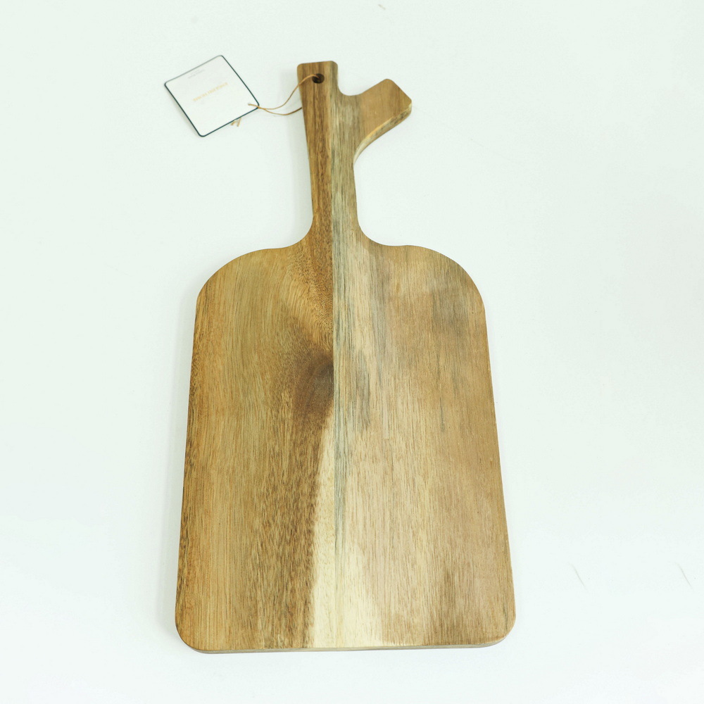 Paddle Shape Acacia Wood Bread Cutting Board Wood Serving Board with Handle