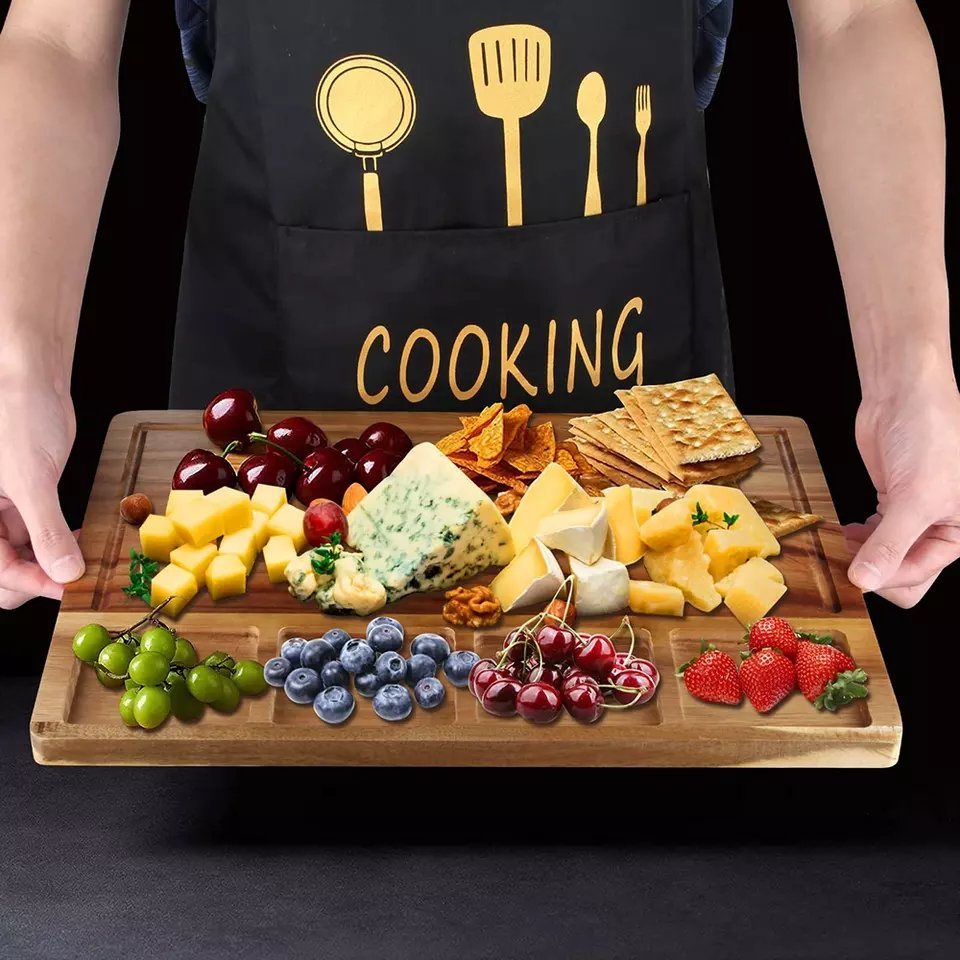 Luxury Custom Kitchen Wood Chopping Board Acacia Cutting Board with Containers