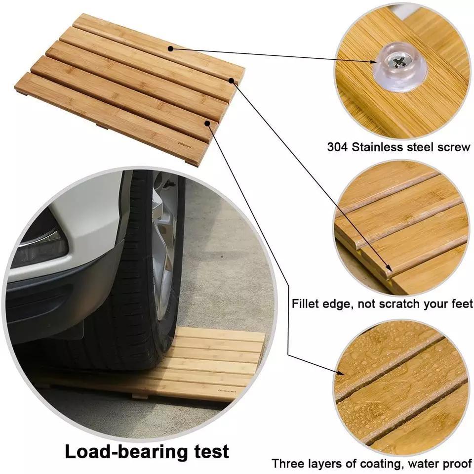 Anti Slip Waterproof Bamboo Bath Mats Wooden Bathroom Mat for Home and Hotel