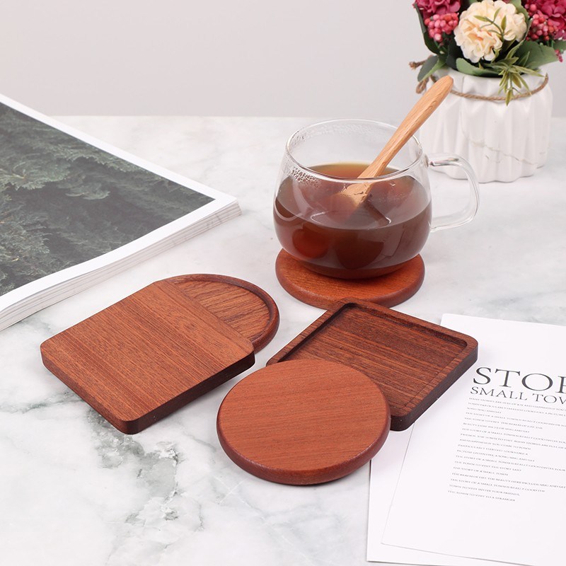 Heat Insulation Ebony Wood Coaster Bowl Mat Pot Mat Mat Wooden Table Mat Non-Slip Wooden Cup Holder