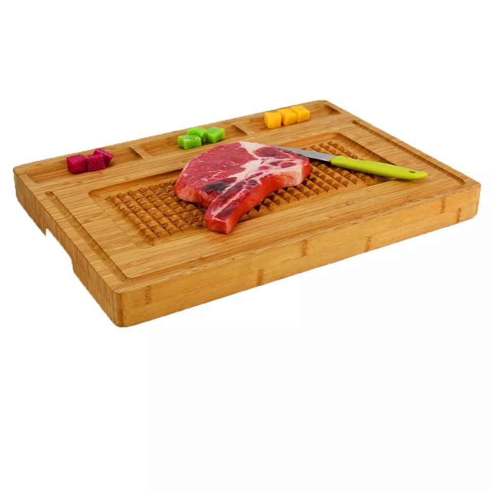 Extra Large Rectangular Organic Kitchen Bamboo Wooden Cutting Board Blocks with Juice Grooves