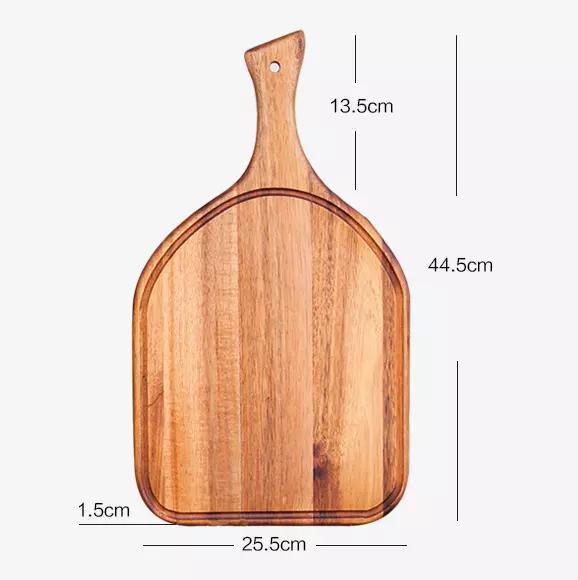 Solid Acacia Wood Fruit Cutting Board Steak Pizza Peel Plate Bread Cutting Board