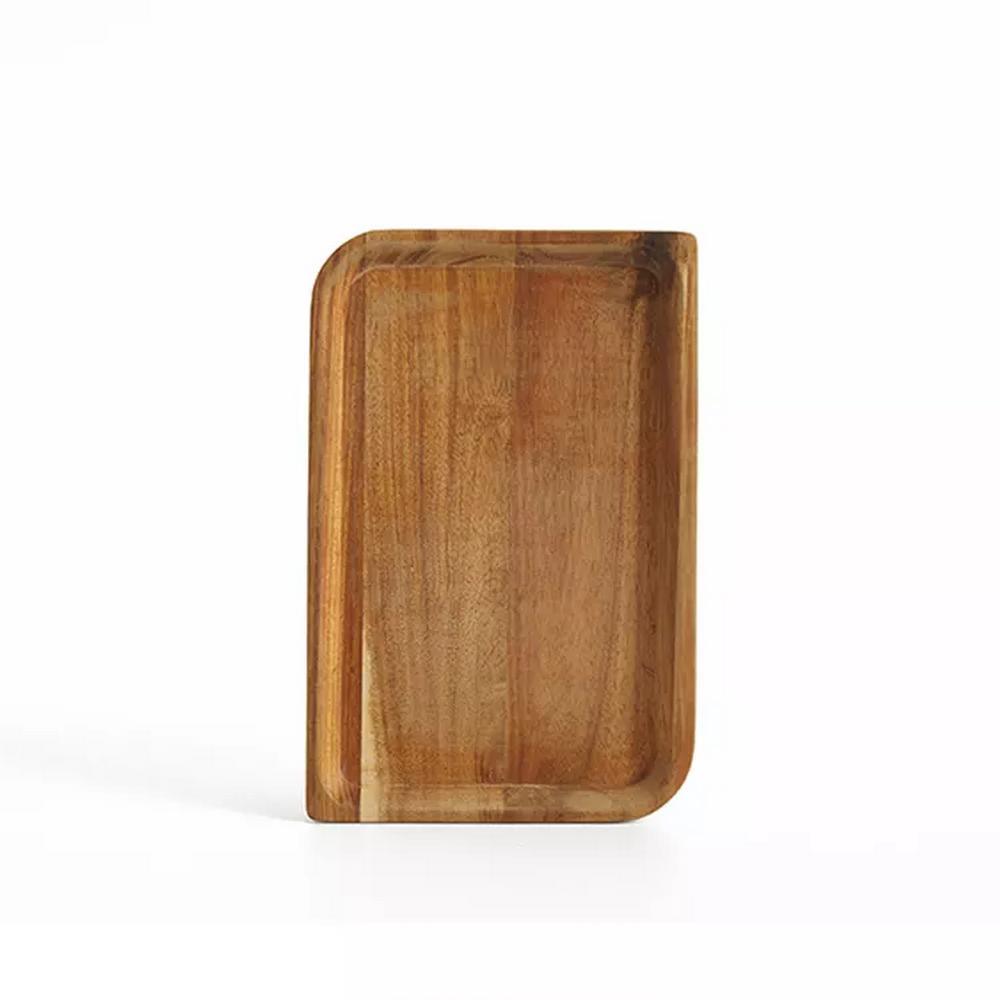 Rectangle 3 Sizes Acacia Wooden Foodplate Drink Coffee Serving Tray for Restaurant
