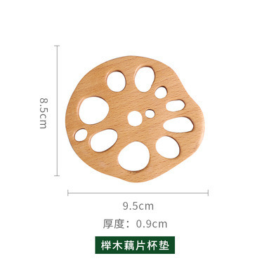 Creative Mug Mat Wooden Heat Insulation Mat Tea Cup Coaster with Holder