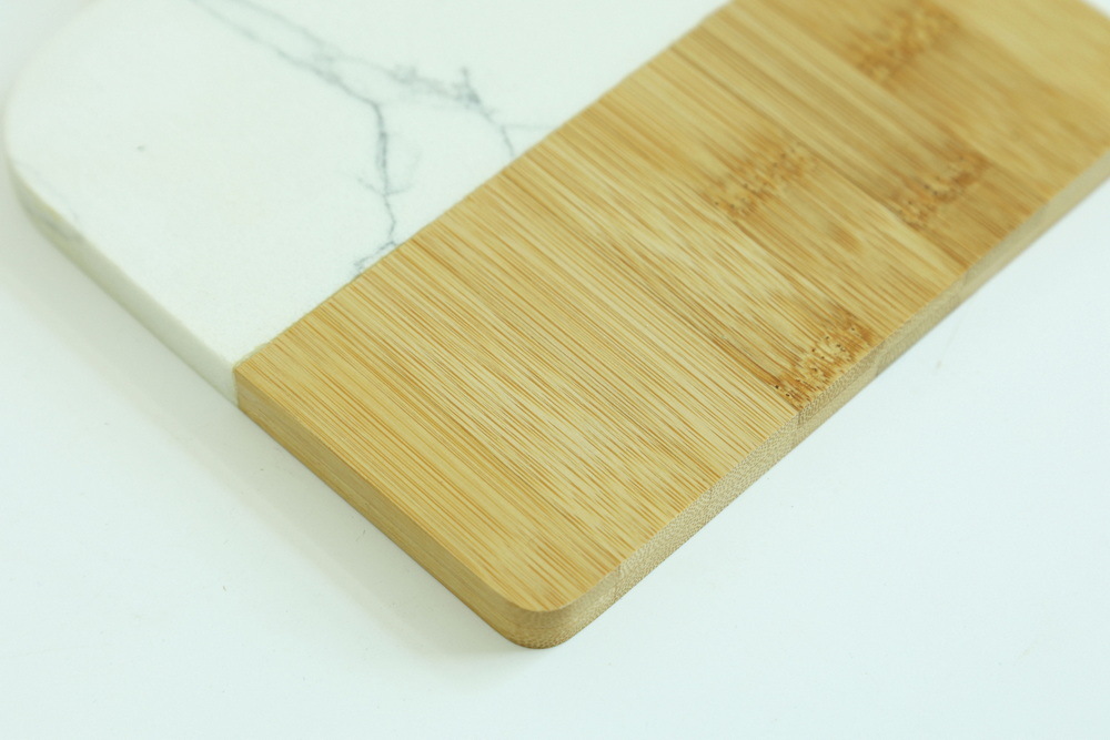Mini Marble and Bamboo Serving Board Cheese Board with Handle