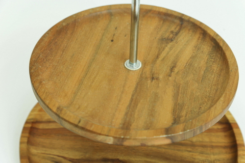 2 Tier Wood Cup Cake Stand Acacia Cake Stand Fruit Dessert Display for Wedding